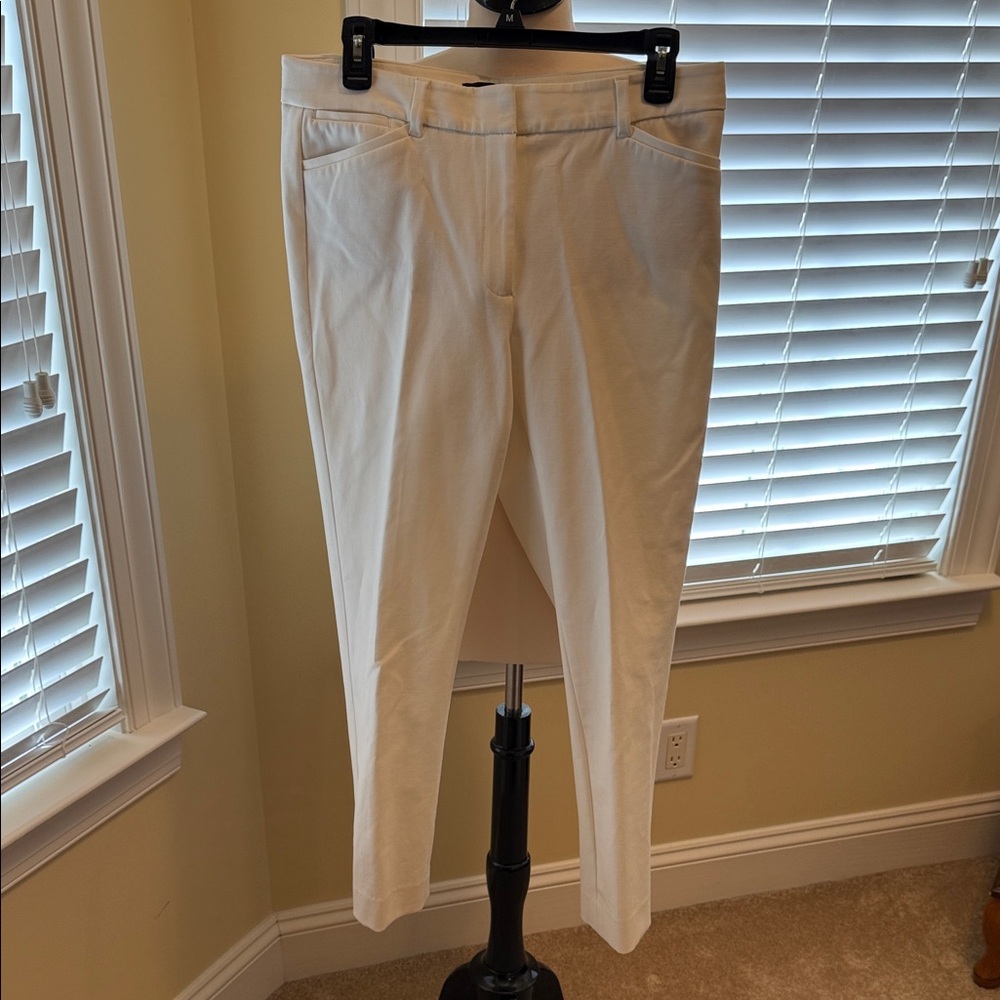 White House Black Market Cream Slim Ankle Pants